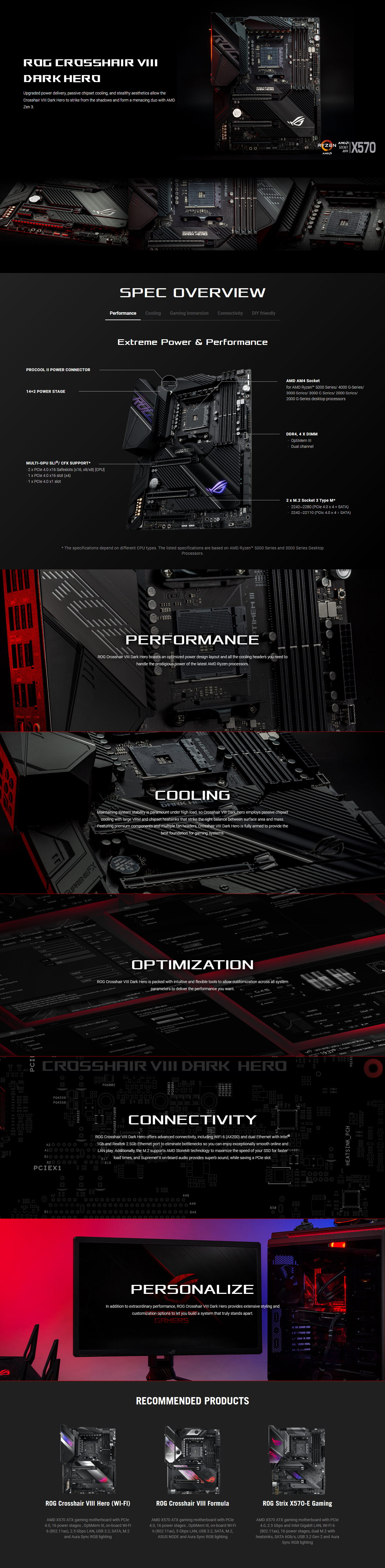 ROG Crosshair VIII Dark Hero ROG Crosshair Gaming Motherboards｜ROG Republic of Gamers｜ROG Global -
