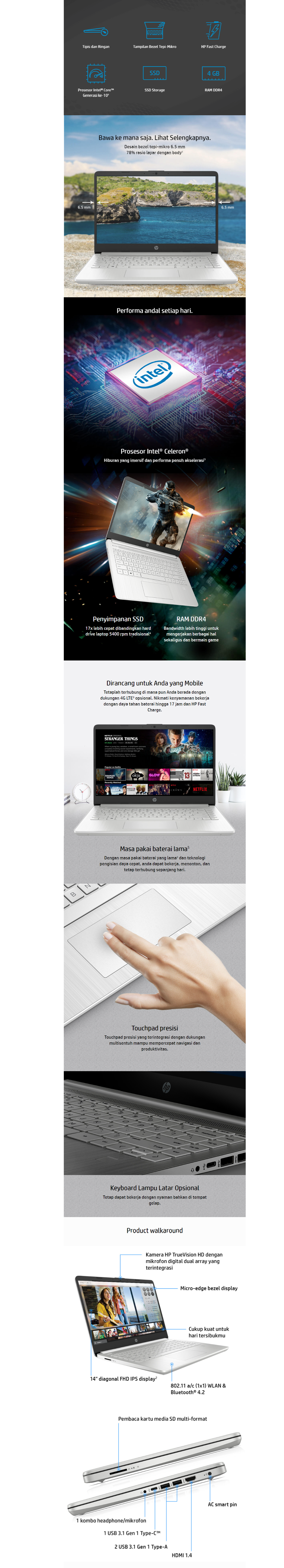 HP 14S Cf2501tx Intel Core i5