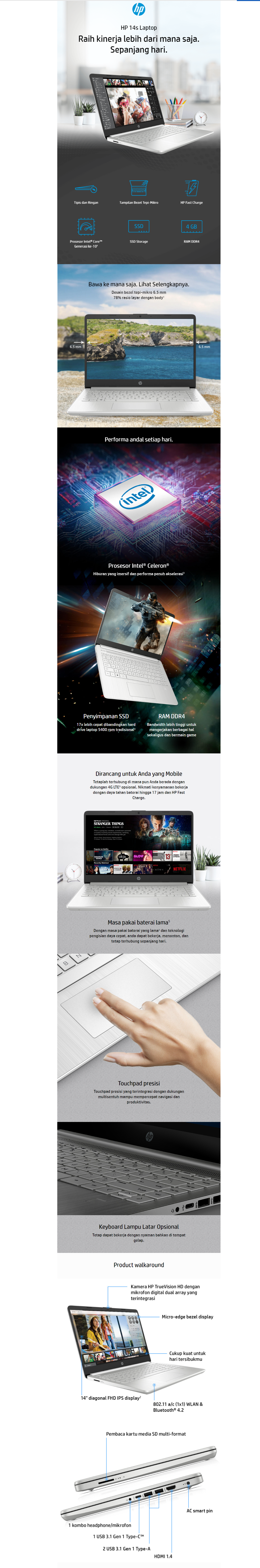 HP 14S Fq0020au AMD Ryzen 3