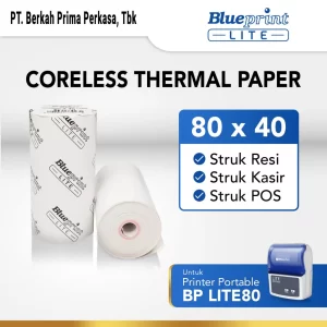 Kertas Thermal Struk kasir POS Resi BLUEPRINT Lite 80x40 mm 1 -