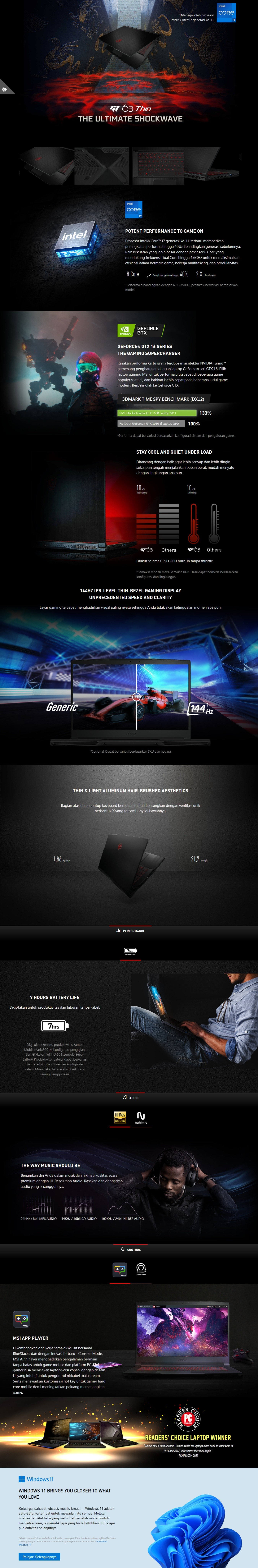 MSI GF63 Thin 11SC -