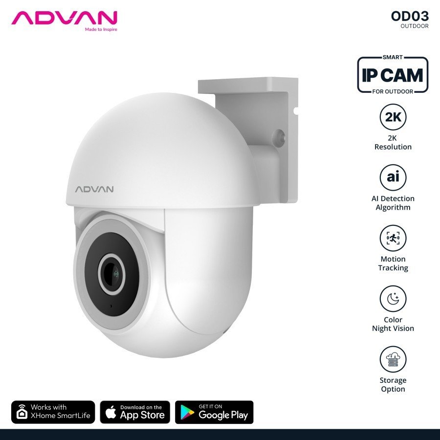 ADVAN Smart IP Camera OD3 CCTV 3MP 2K Outdoor CCTV WIFI PTZ