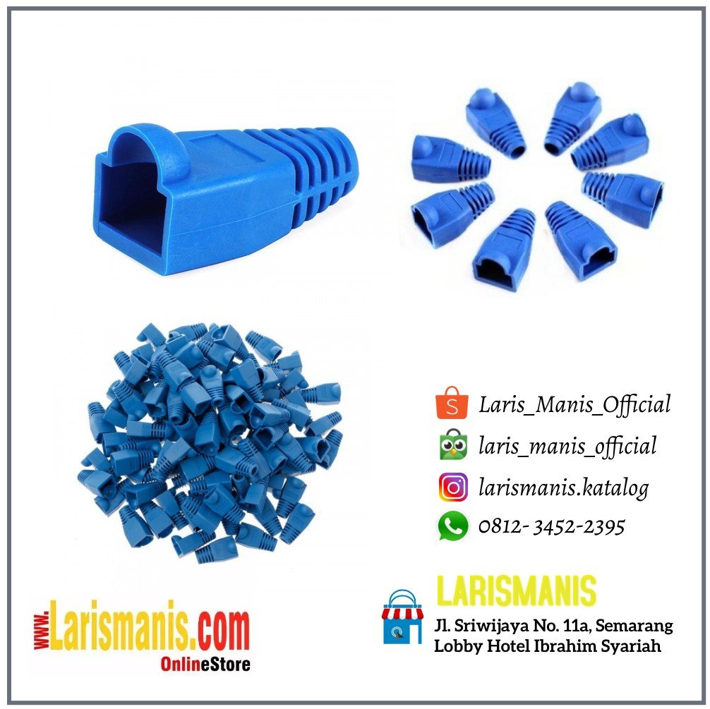 Plug Boot Rj 45 Boot plug RJ45 konektor rj45 - Biru Jual per PACK isi 50 pcs
