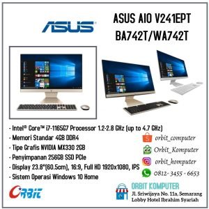 Asus AIO V241EPK-BA7411T Intel Core i7-1165G7 4GB 1TB+256GB MX330 W10