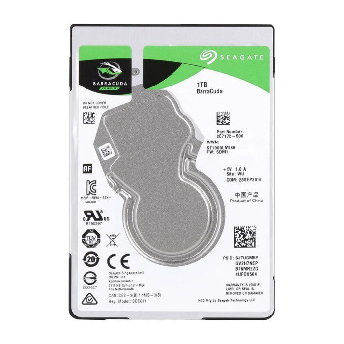 Seagate Internal HDD 1TB SATA Barracuda Laptop