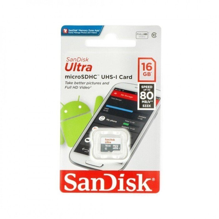 Memory Card Sandisk Ultra 16GB 80mb/s