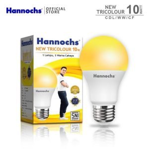 Lampu LED Hemat Energi Hannochs Tricolour 10 Watt Putih Kuning Comfort
