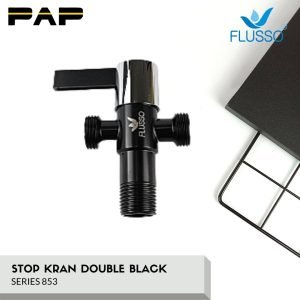 Stop Kran Dobel Stainless T Double Flusso PE4 SKD ZC BLACK