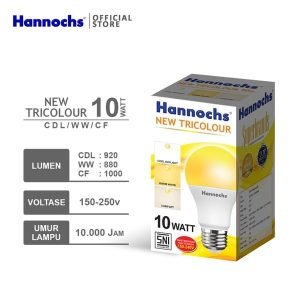 Lampu LED Hemat Energi Hannochs Tricolour 10 Watt Putih Kuning Comfort 03 -