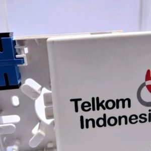 Roset 2 Core Logo Telkom Dengan 1 Adapter SC UPC Kabel Fiber Optik