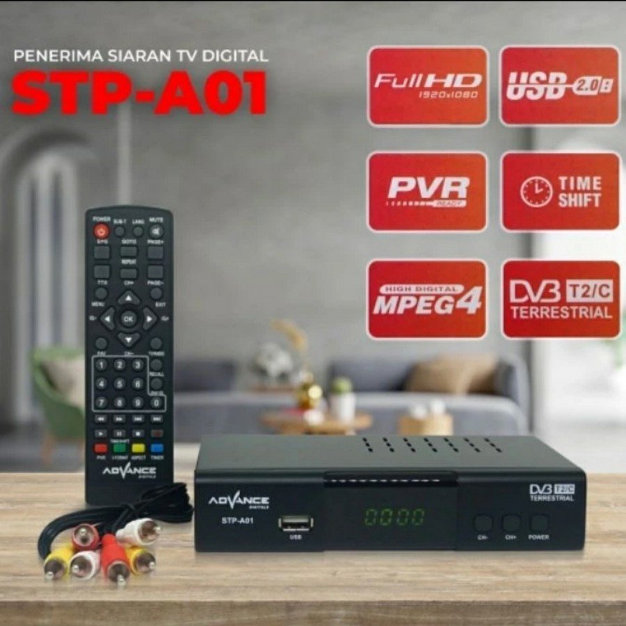 Set Top Box STB Advance DVB T2 STP A01 STB Digital - a02