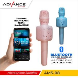 Mic Speaker Bluetooth Karaoke Portable Deep Bass Advance AMS-08 Tosca