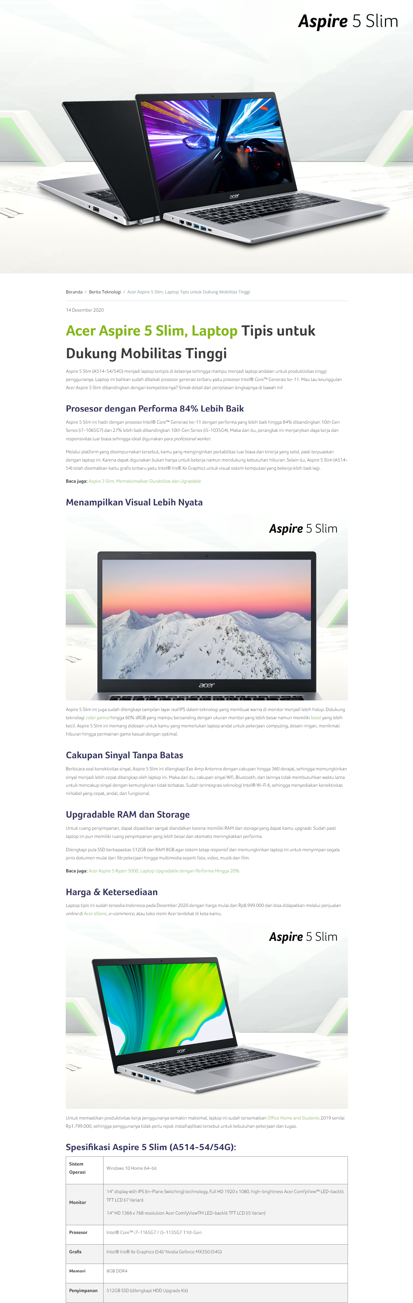 Acer Aspire 5 Slim A515 58M 91Y5
