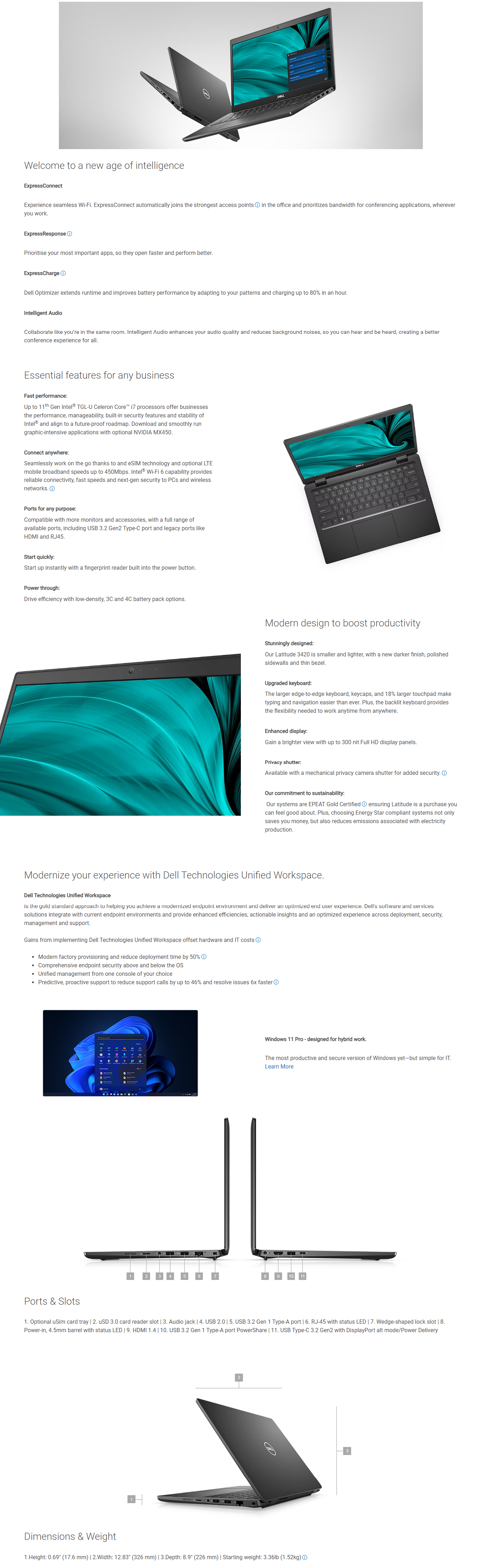 DELL LATITUDE 3420 