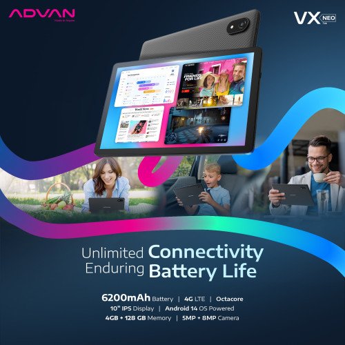Distributor Advan Tab VX Neo 4gb/128gb 10.1 IPS Screen Tablet Android 14