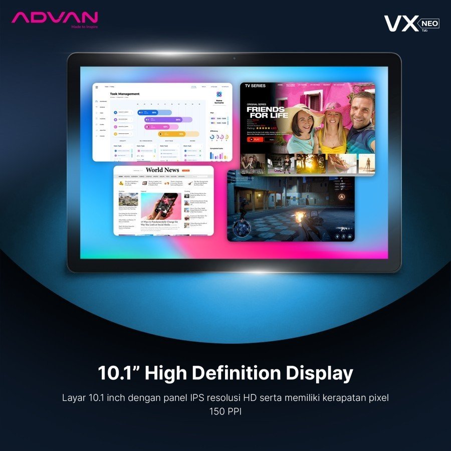 Distributor Advan Tab VX Neo 4gb/128gb 10.1 IPS Screen Tablet Android 14