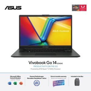ASUS VivoBook Go 14 E1404FA FHD321 R3 7320 8GB/256GB SSD W11+OHS21 -black