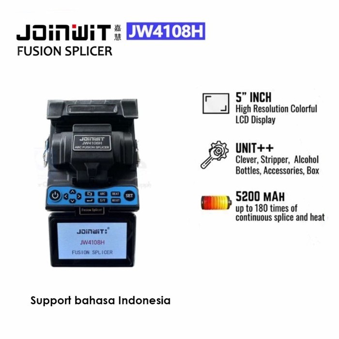 JOINWIT JW4108H Fusion Splicer 7s Splicing 15s Heating 4 Motor FTTH