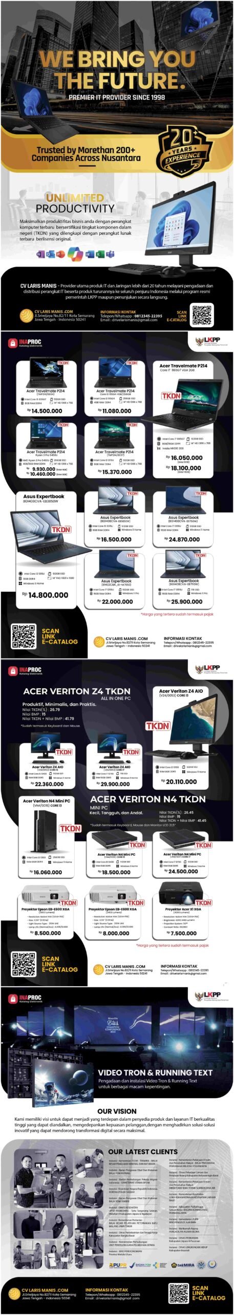 Pengadaan Komputer Laptop INAPROC E-Katalog V.6 di Cilacap