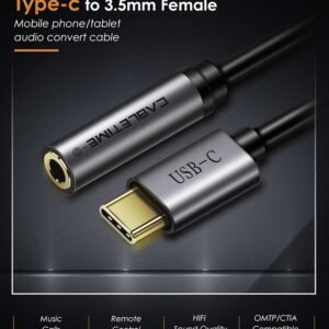 Adapter USB Type C to Aux 3.5mm Female Audio CABLETIME (CP79G)