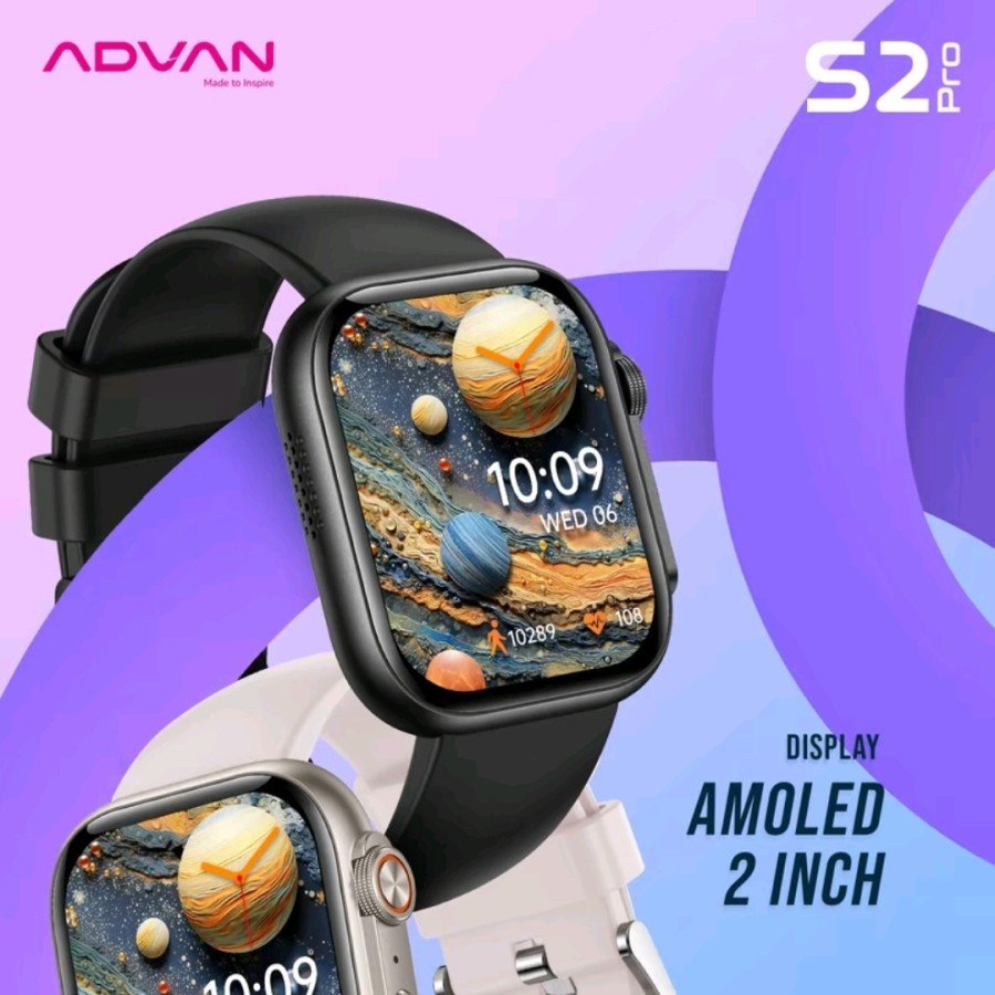 Advan S2 Pro Smartwatch Amoled 2 inch Mode Olahraga