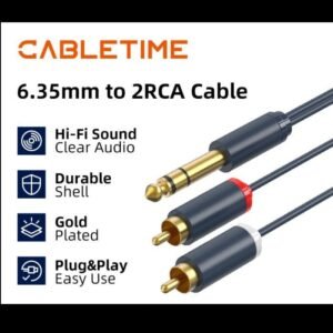CABLETIME Kabel AUX 6.5mm to 2 RCA