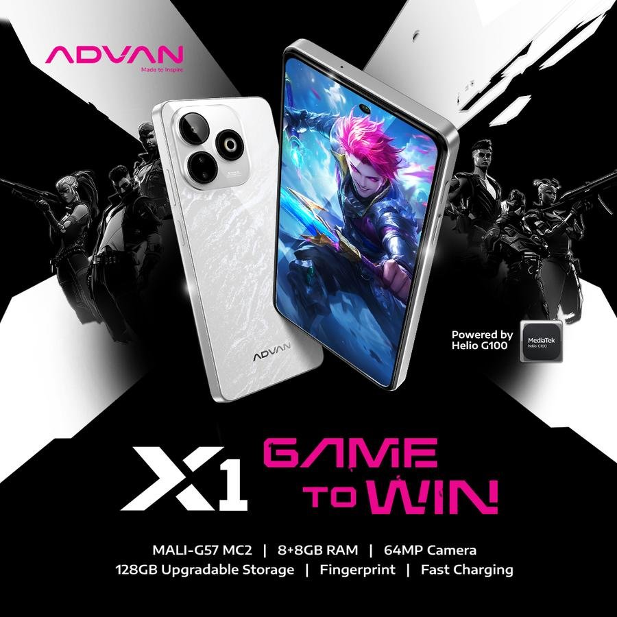 HARGA PROMO! ADVAN X1 Mediatek Helio G100 8GB+8GB 128GB UFS