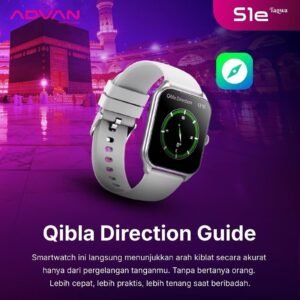 Advan Smartwatch S1e Taqwa MUSLIM 1.83” IPS Prayer Time, Qibla, 100+ Sport Mode