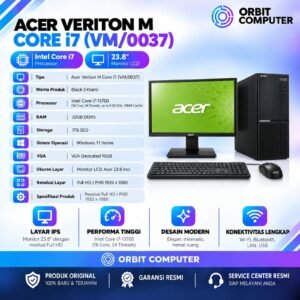 Acer Veriton M VM/0037 i7 13700 32GB 1TB SSD VGA 10GB + Monitor 23.8" TKDN