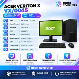 Acer Veriton X VX/0045 i7 16GB 1TB SSD Intel UHD + Monitor 21.5" FHD TKDN