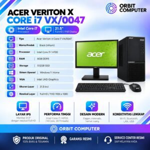 Acer Veriton X VX/0047 i7 14700 8GB 512GB SSD + Monitor 21.5" FHD TKDN