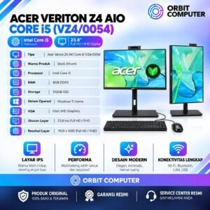 PC AIO Acer Veriton Z4 VZ4/0054 Core i5 8GB 512GB SSD 23.8" FHD TKDN