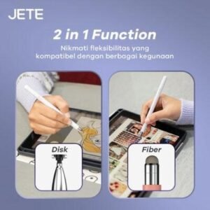 Stylus Pen 2in1 JETE ST1 for IOS Android Universal Pen Disk & Fiber Tip No Charge - Original GARANSI