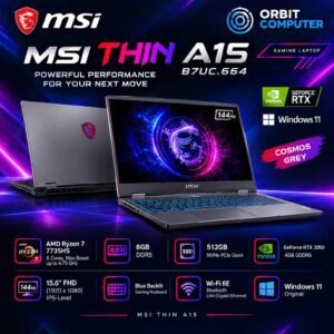 MSI Thin A15 B7UC 664 Ryzen 7 7735HS 8GB 512GB RTX3050 15.6 FHD Grey